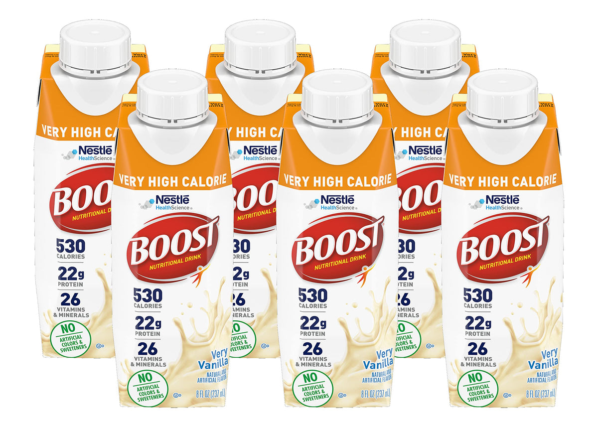 BOOST VHC Vanilla bottle on table for steady energy between meals