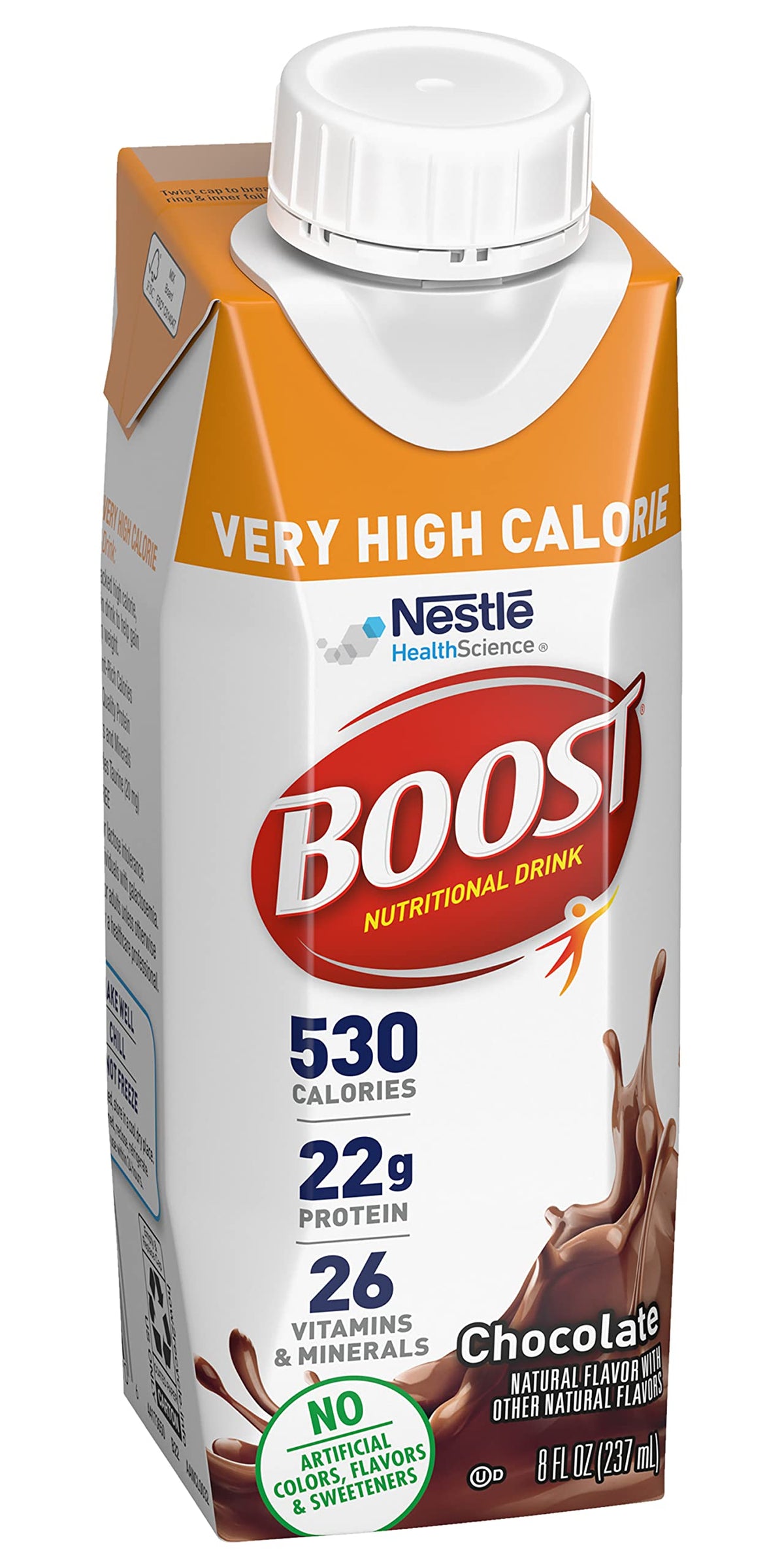 BOOST Very High Calorie Vanilla serving-over-ice demonstrates a lighter, refreshing texture.