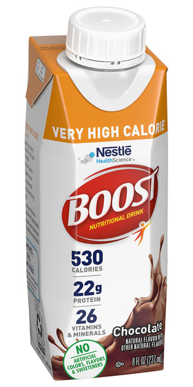 BOOST Very High Calorie Vanilla serving-over-ice demonstrates a lighter, refreshing texture.