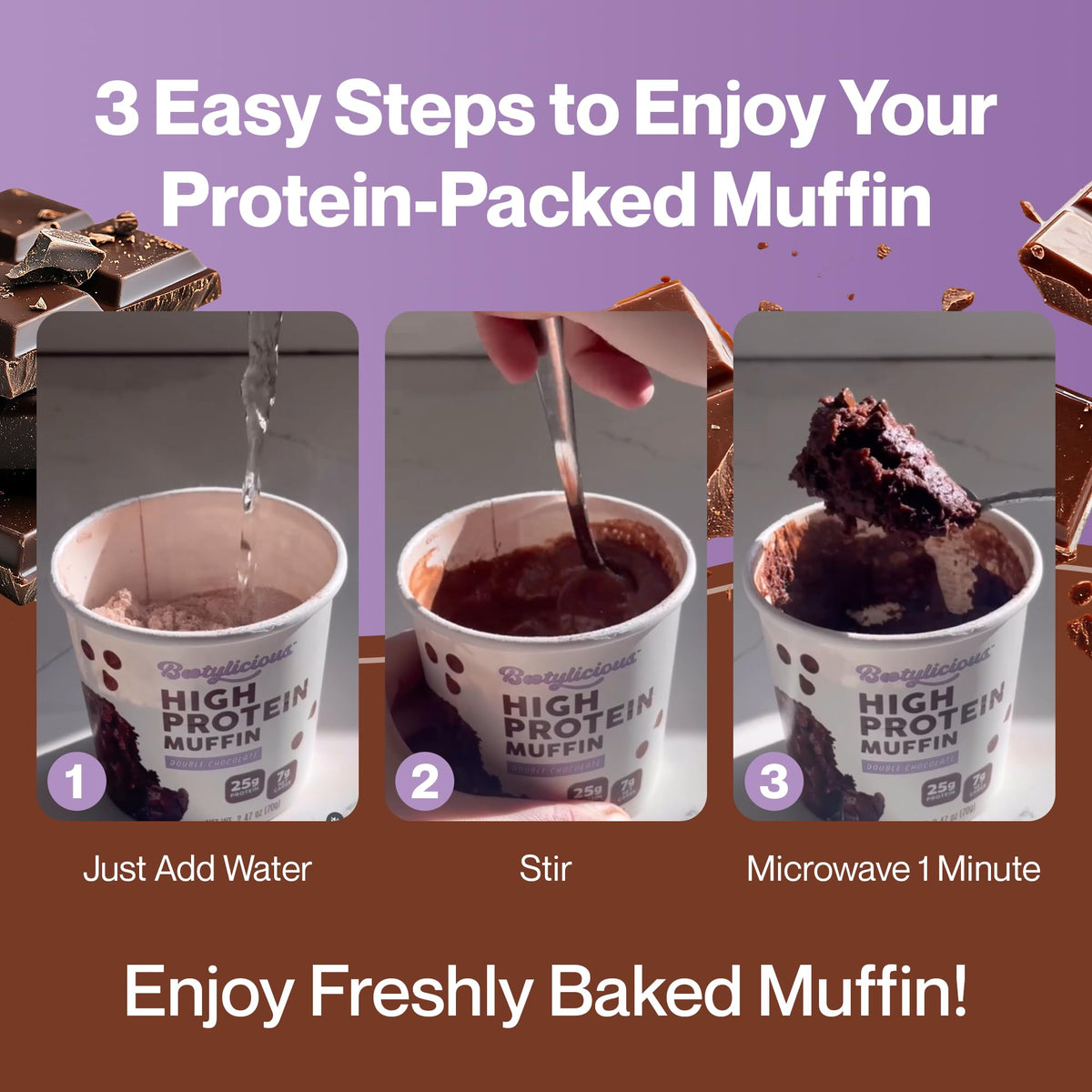 Bootylicious Chocolate Chip muffin featuring soft texture and satisfying bite