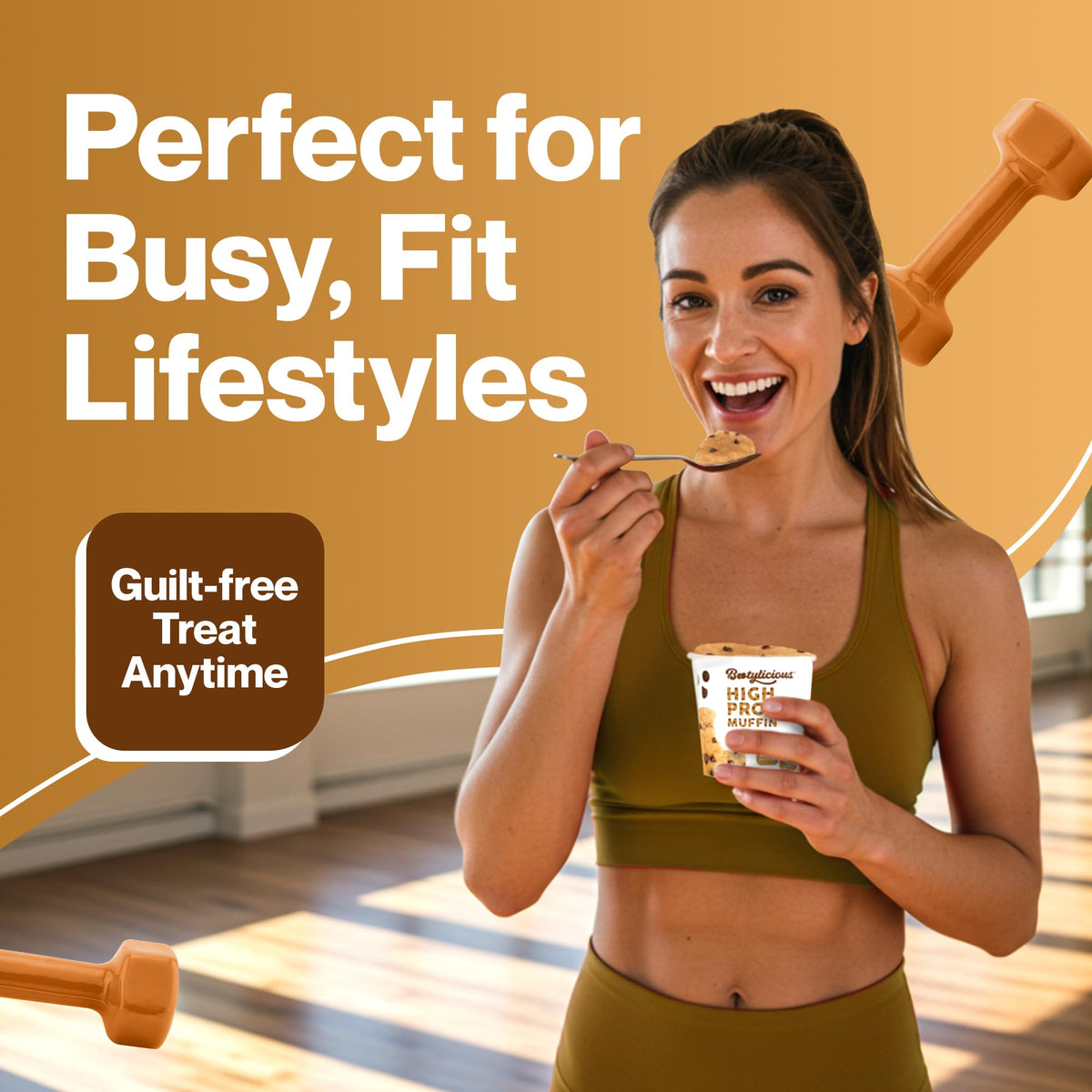 Bootylicious muffin fiber-boost for longer fullness between meals