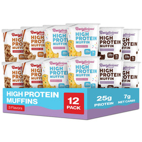 Bootylicious protein muffin double chocolate cup shows a high protein snack for quick mornings
