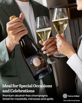 BORESSSO label close-up showcasing Italian craftsmanship and dealcoholization.