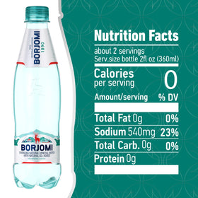 BORJOMI bottle open ready to enjoy light, naturally bubbly refreshment.