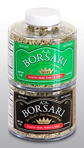 Borsari Original Salt bottle top enhances poultry and fish with balanced spice