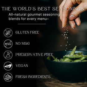 Borsari Original Seasoning Salt on chicken dish highlighting versatility.
