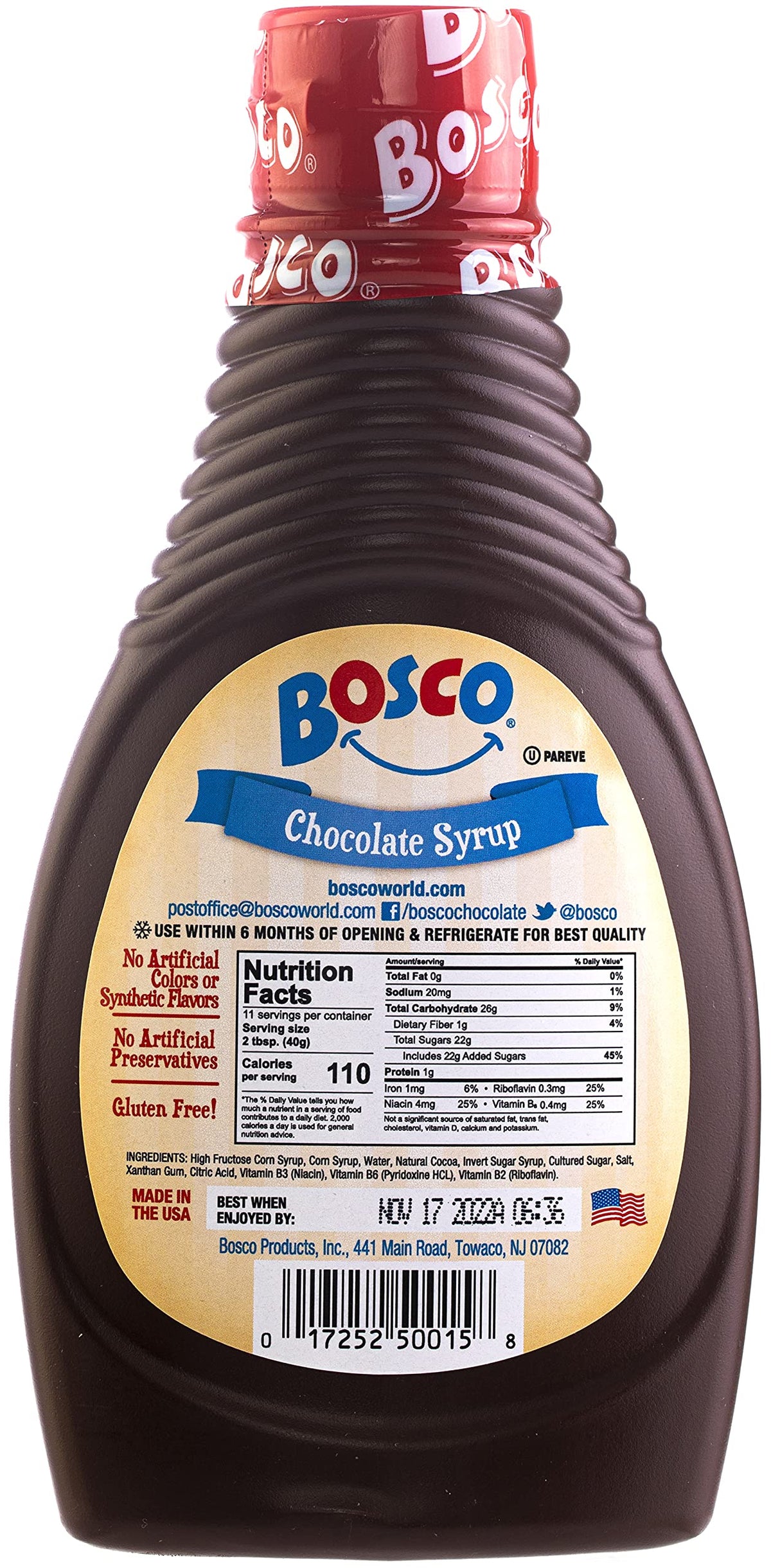 Bosco Chocolate Syrup 2-Pack pour shot over ice cream for rich, fat-free indulgence.