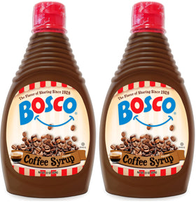 Bosco Coffee Syrup 22oz bottle adds rich aroma to coffee drinks.