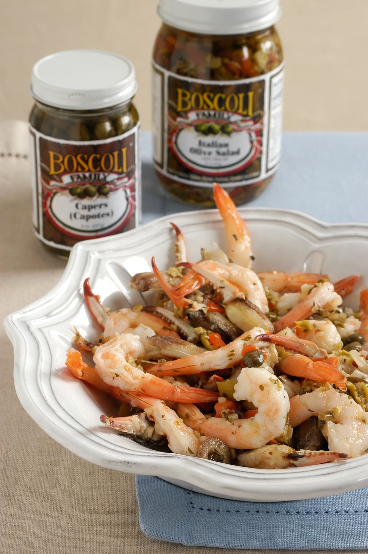 Boscoli Family Olive Salad sandwich-ready, tangy olive mix elevates everyday lunches