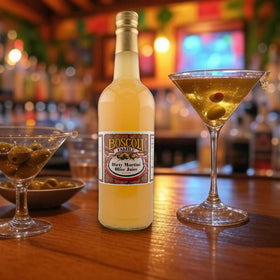 Gluten free Boscoli juice label visible for gluten free cocktails