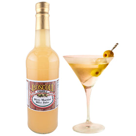 Boscoli Olive Brine bottle pour showcases briny flavor for cocktails.