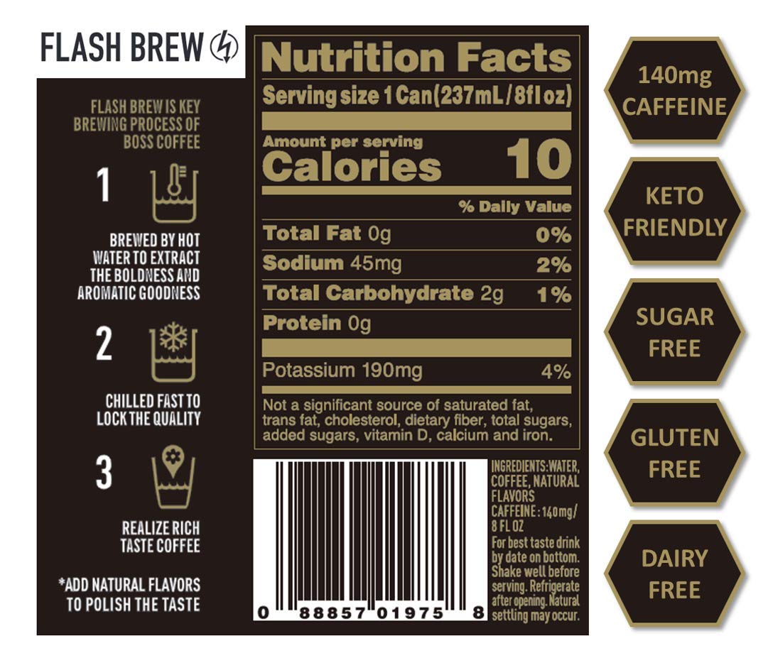 BOSS Coffee can poured over ice for crisp iced coffee.