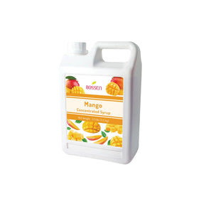 Bossen Mango Syrup bottle ready to flavor drinks and desserts.