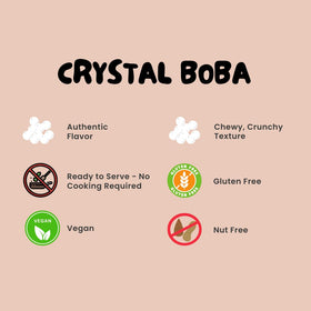 Bossen Crystal Boba Original in green tea creates a chewy drink