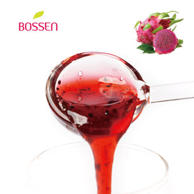 DIY bubble tea at home using Bossen Dragon Fruit Syrup and pearls.