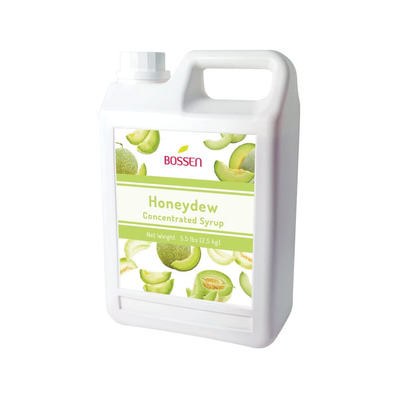 Bossen Honeydew Syrup bottle with label, premium flavor for drinks