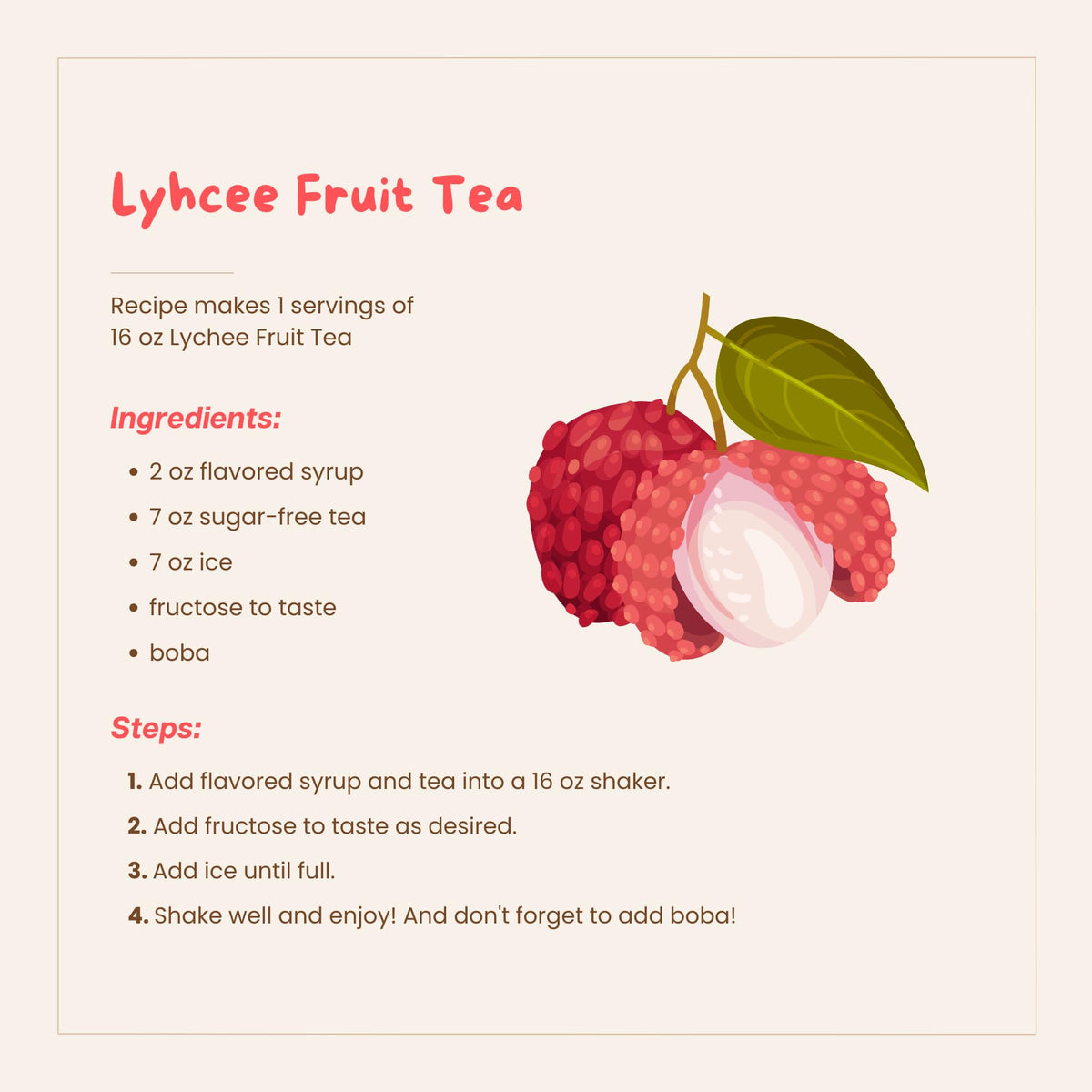 Smoothie prepared with Bossen Lychee Syrup for a tropical twist