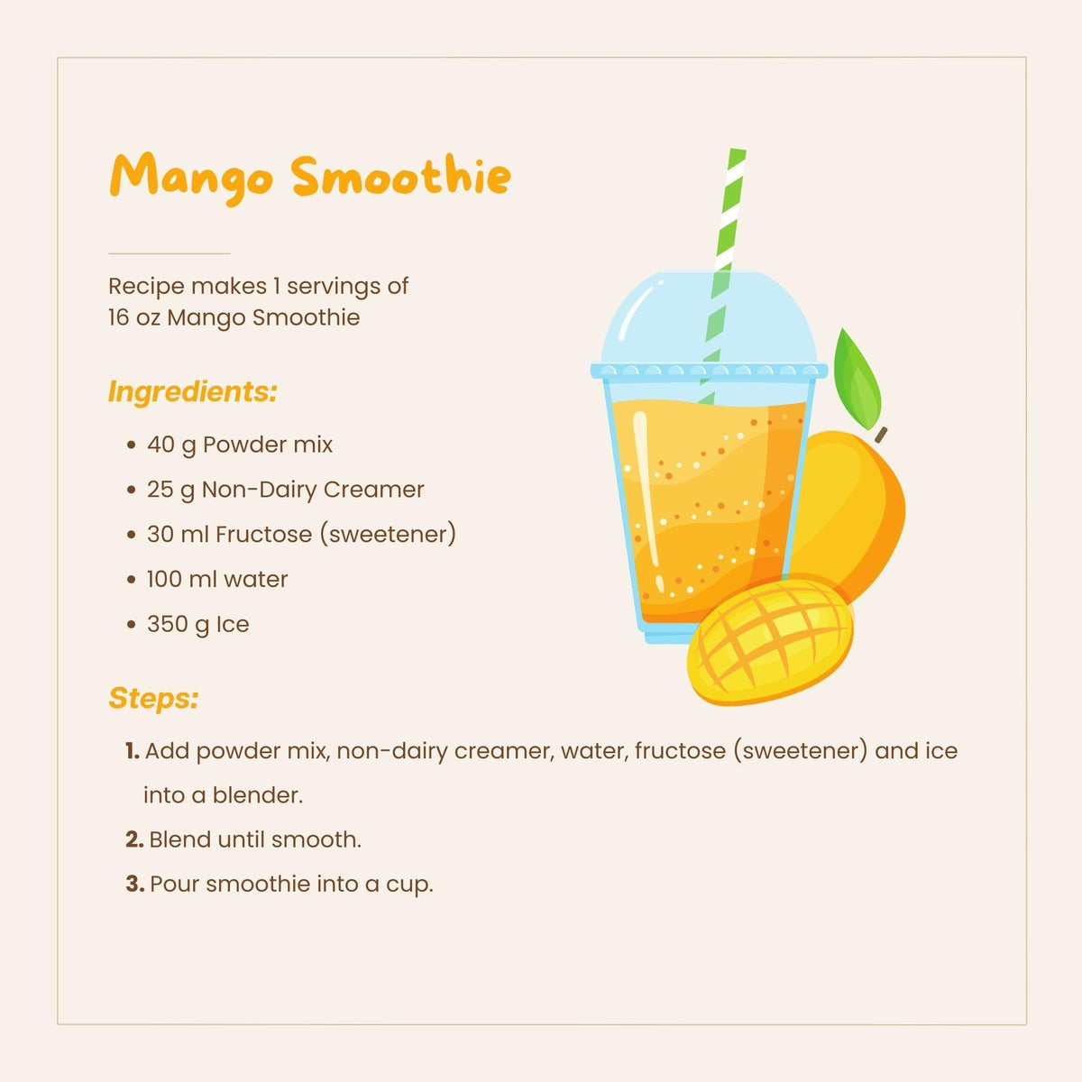 Bossen Mango Powder used in baking adds tropical notes