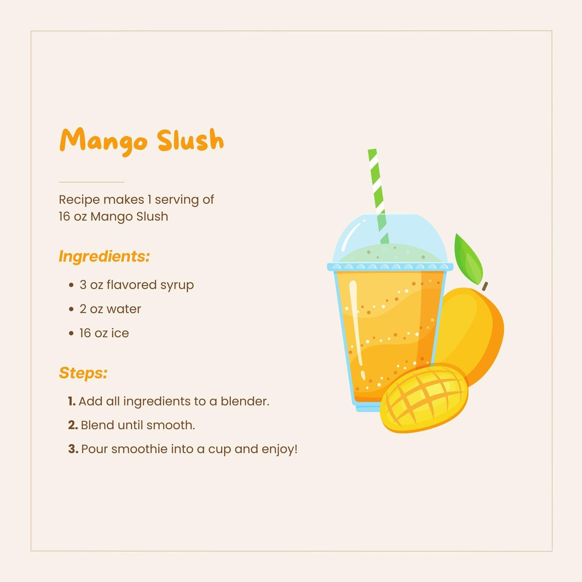 Bossen Mango Syrup smoothie blend brightens morning drinks.