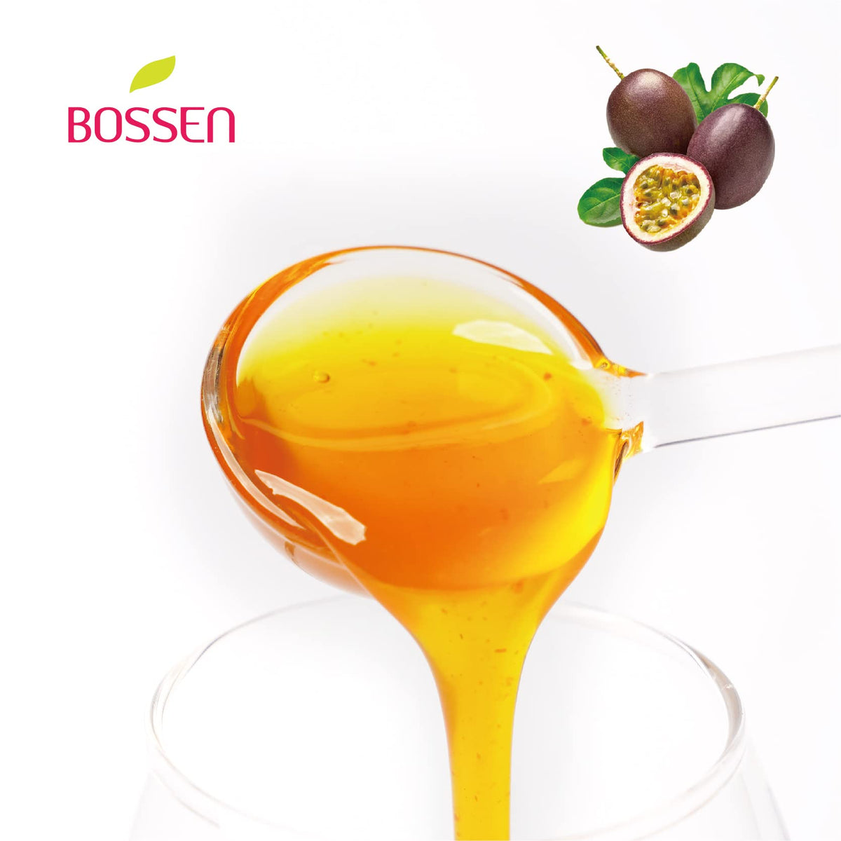 Bossen Passion Fruit Syrup premium quality flavor enhances everyday beverages.