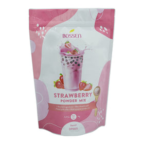 Bossen Strawberry Powder Mix tub ready for quick bubble tea prep