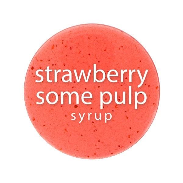 Bossen Strawberry Syrup being poured into a glass