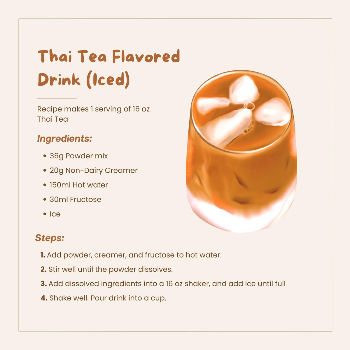 Pair Bossen Thai Tea with tapioca pearls for classic bubble tea.