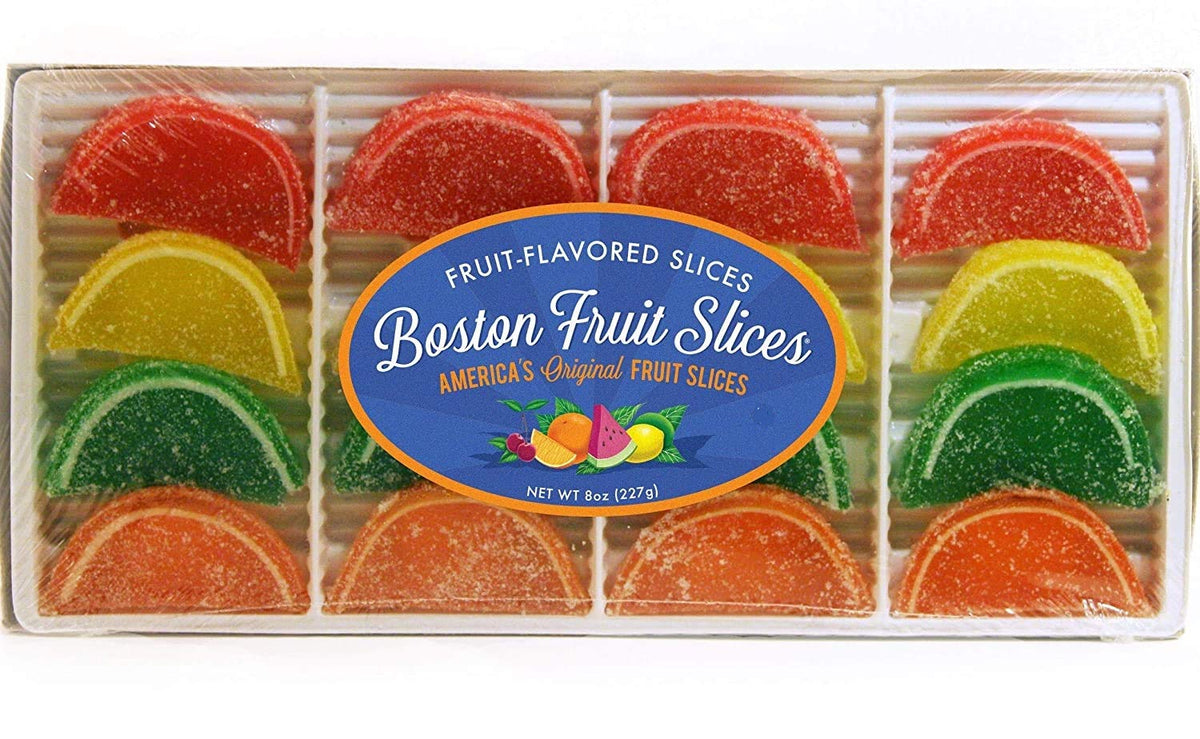 Boston Fruit Slices lemon slices on tray, vegan gluten-free snack for lunchboxes
