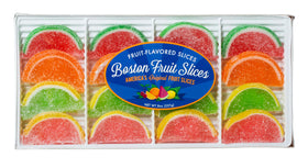 Boston Fruit Slices 8oz Tray: classic jelly fruit slices ideal for snacking and sharing.