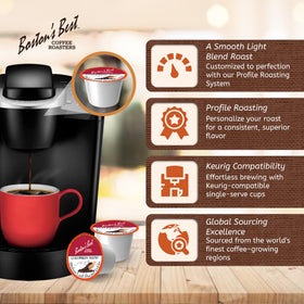 Bostons Best 80 single-serve cups for easy brewing.