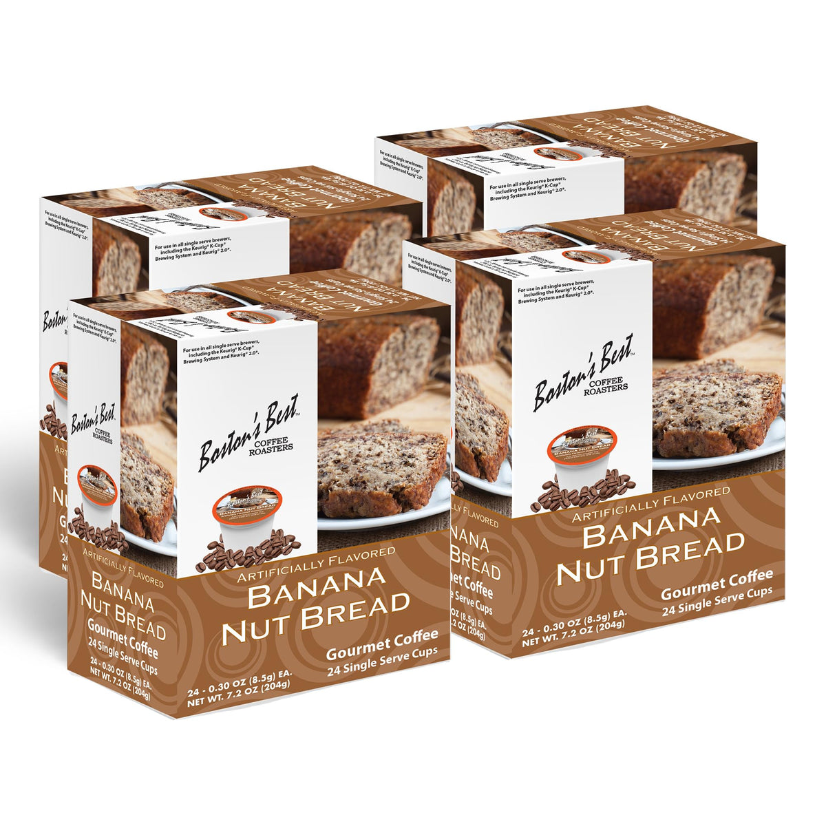 Boston’s Best banana nut bread coffee cup ready to brew with rich aroma