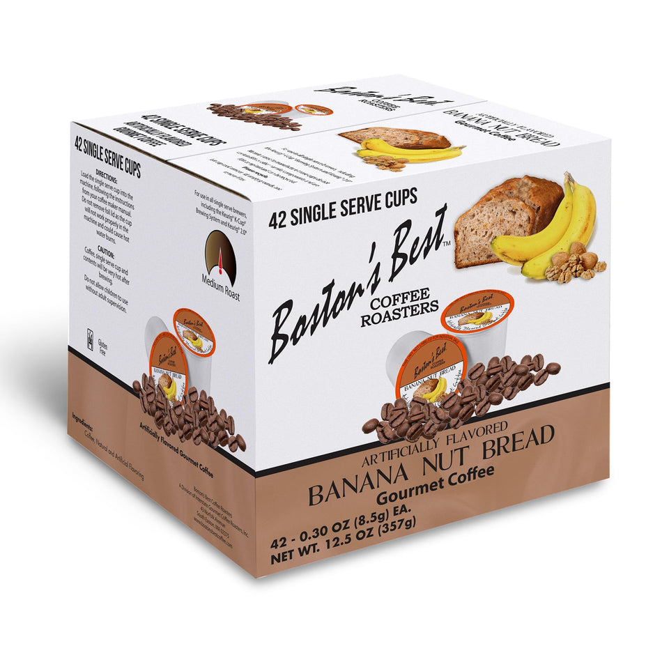 Boston's Best banana nut bread cup with inviting aroma for mornings