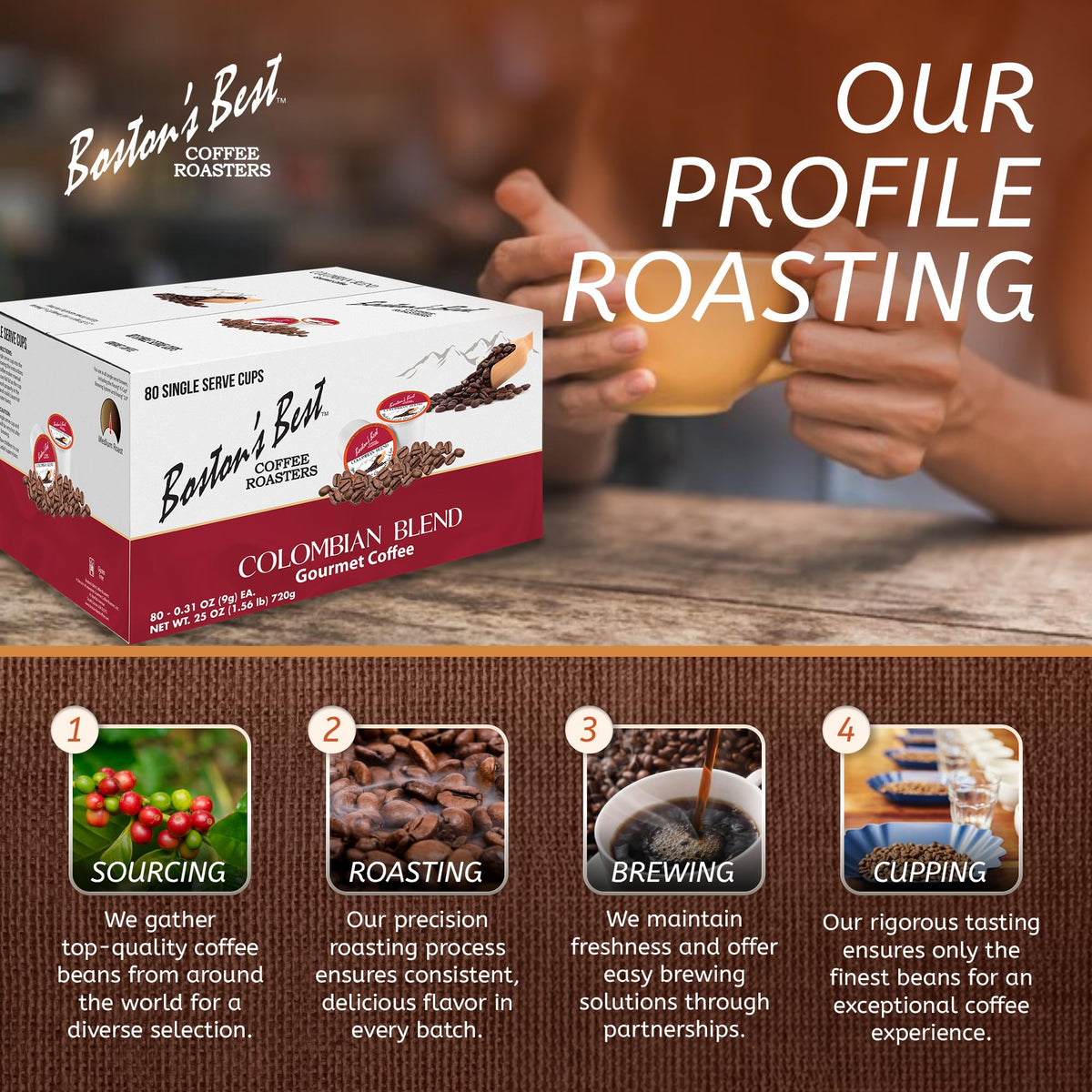 Bostons Best BPA-free, gluten-free K-Cups for peace of mind.