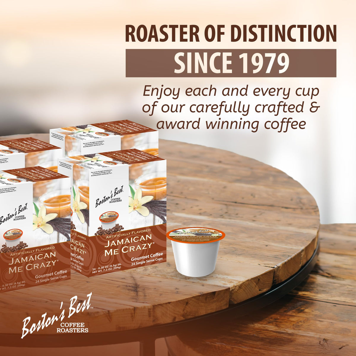 Boston's Best busy morning coffee ritual with convenient single-serve cups.