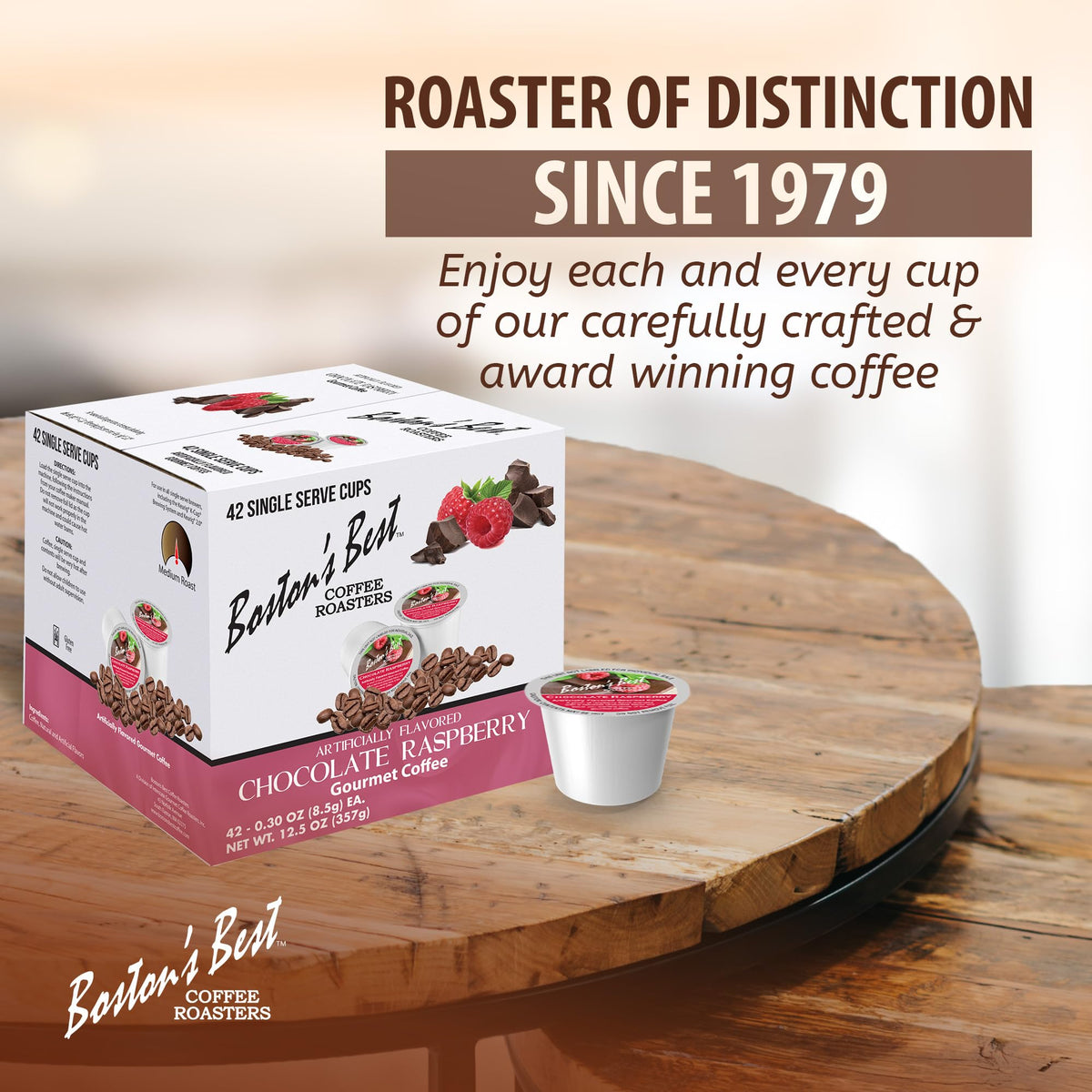 Boston’s Best chocolate raspberry flavor label signaling indulgent notes