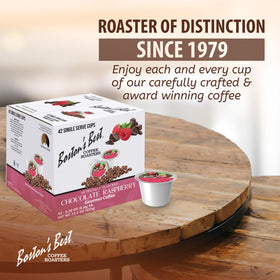 Boston’s Best chocolate raspberry flavor label signaling indulgent notes