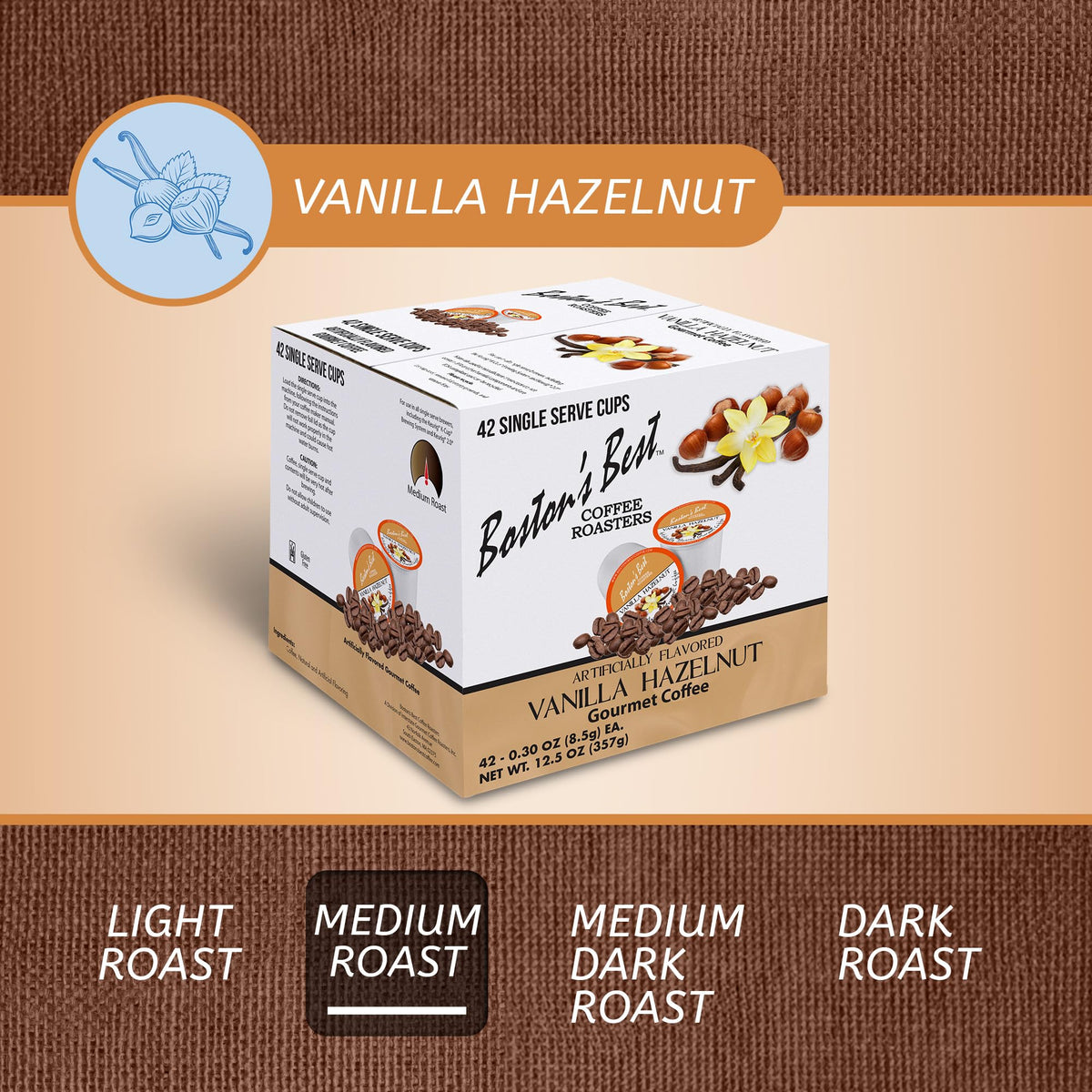 Boston’s Best coffee pods stacked for easy flavor rotation.