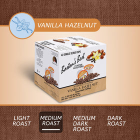 Boston’s Best coffee pods stacked for easy flavor rotation.