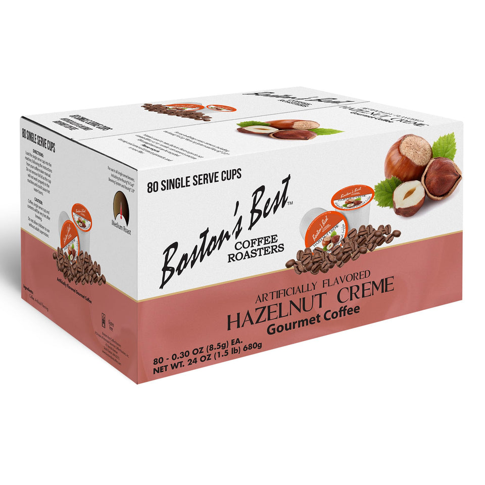 Boston's Best Hazelnut Creme coffee box with 80 K-Cups for easy mornings.