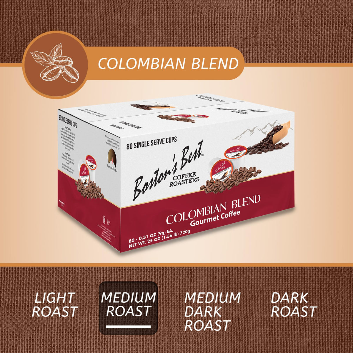 Bostons Best medium roast Arabica delivering bold flavor.