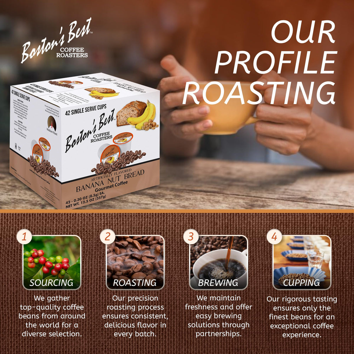 Boston's Best beans roasted in the USA for consistent flavor