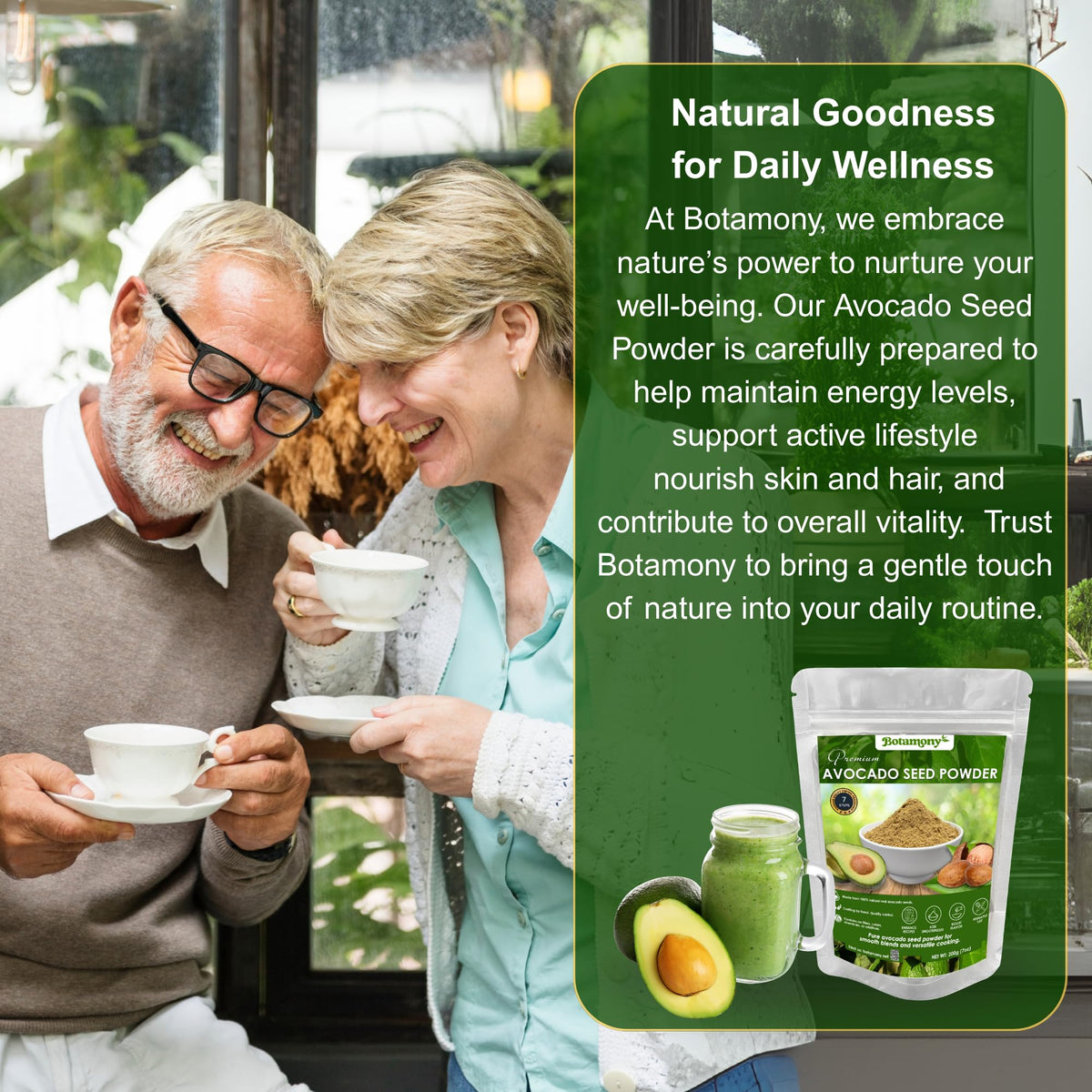 BOTAMONY avocado seed powder used in baking or savory sauces