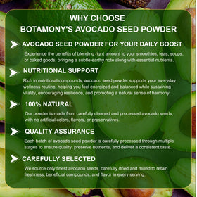 BOTAMONY avocado seed powder stirred into tea or hot beverage