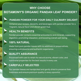 BOTAMONY Pandan Leaf Powder from pesticide-free farms supports clean, flavorful results