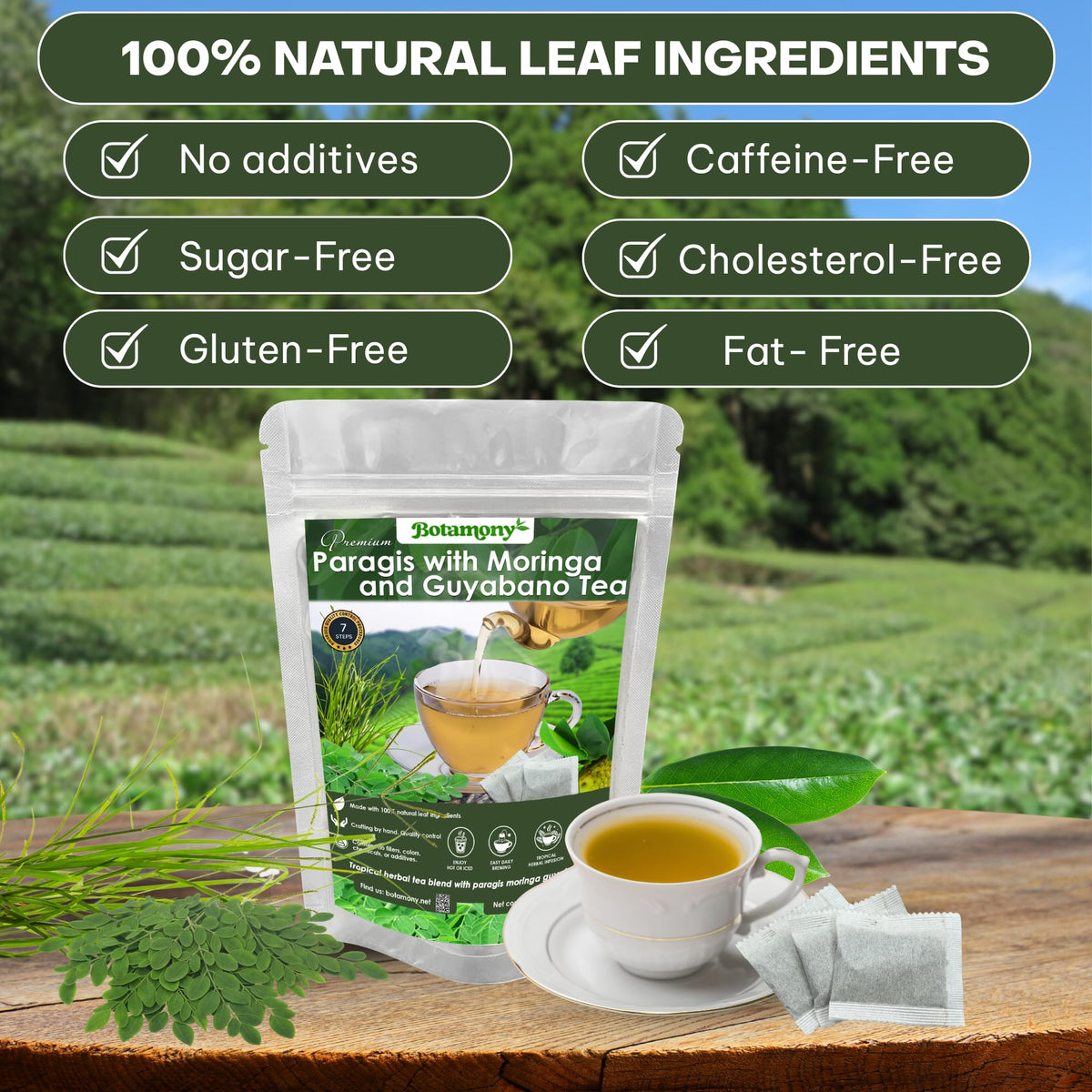 BOTAMONY tea sachets single-serve package ideal for quick brewing at home or on the go.
