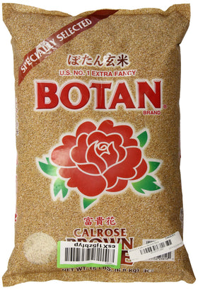 BOTAN Calrose Brown Rice 15lb bag, a versatile staple for meals