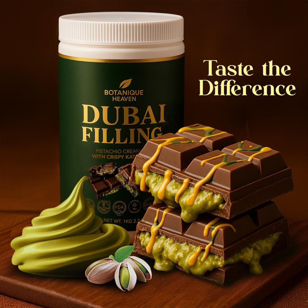 1kg bulk Botanique Heaven pistachio cream with kataifi for desserts