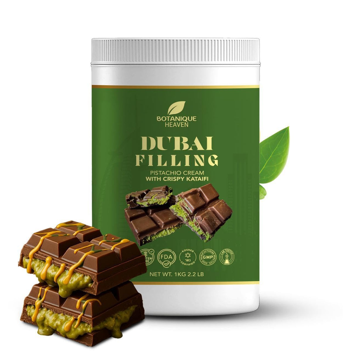 Botanique Heaven pistachio cream with kataifi jar for luxurious desserts