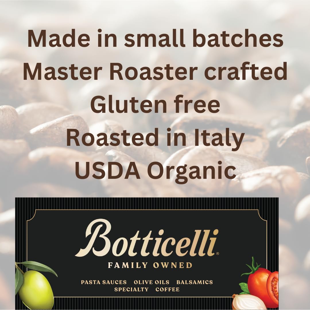 Botticelli Espresso Blend coffee beans ready to grind.