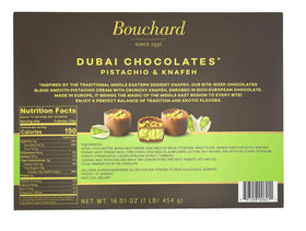 Bouchard Dubai Chocolates cubes highlight pistachio and knafeh flavors.